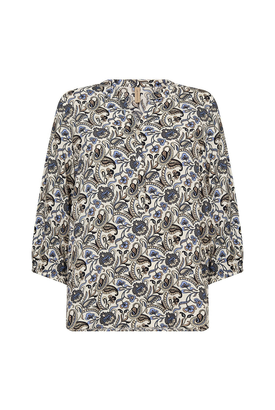 Soya Concept Samea Printed Three Quarter Sleeve Blouse - Hydrangea Combi