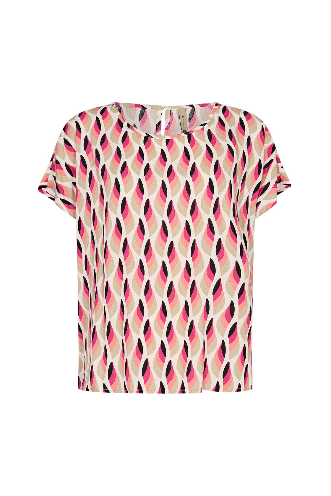 Soya Concept Sammy Abstract Print Blouse - Fuchsia Rose Combi