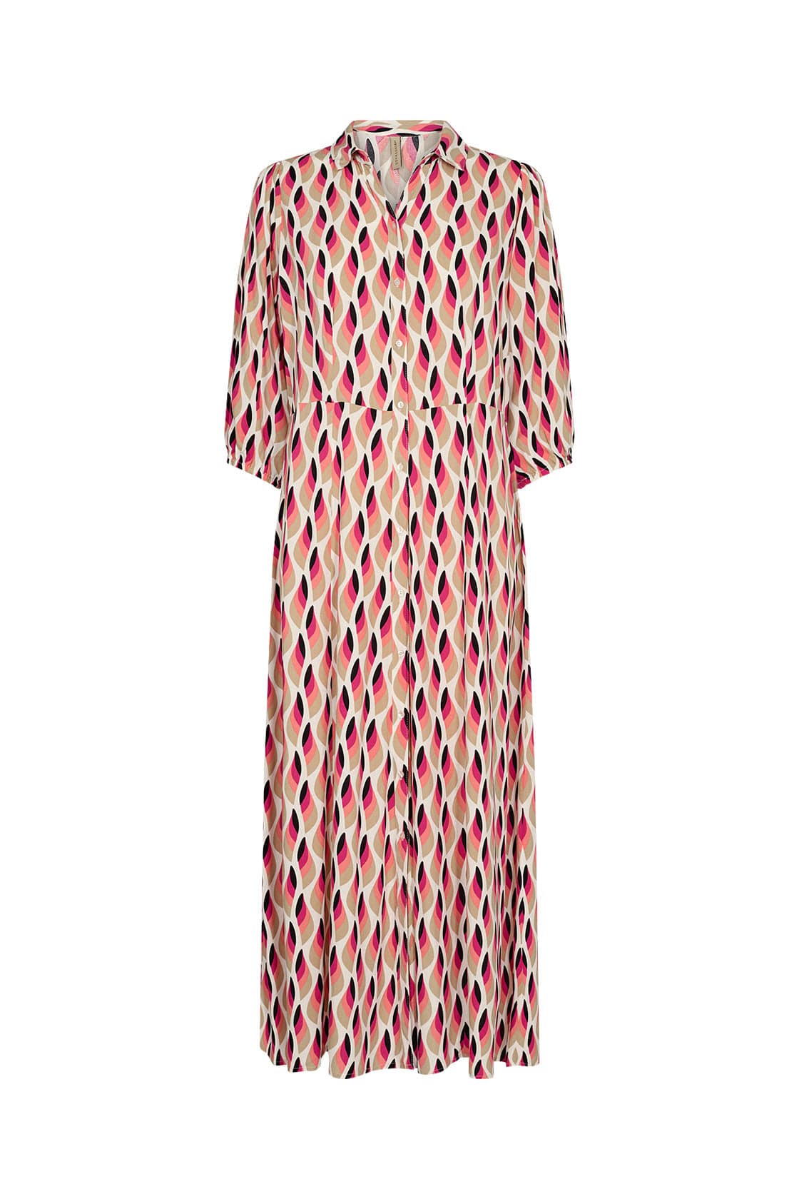 Soya Concept Sammy Abstract Print Dress - Fuchsia Rose Combi
