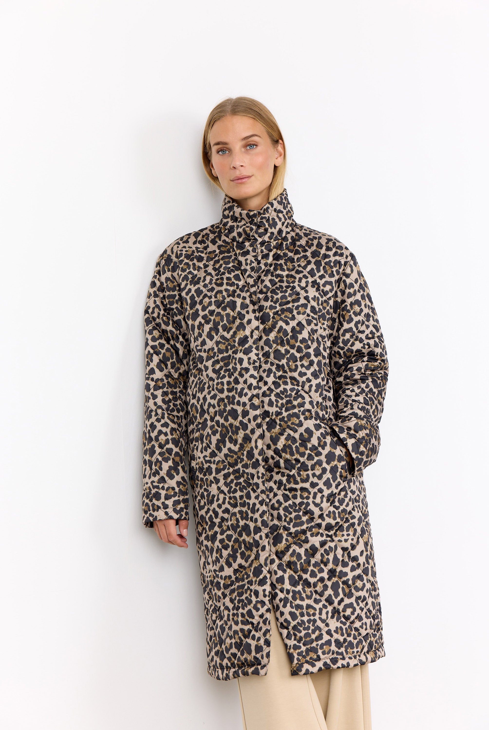 Soya Concept Sedine Quilted Leopard Print - Black Combi