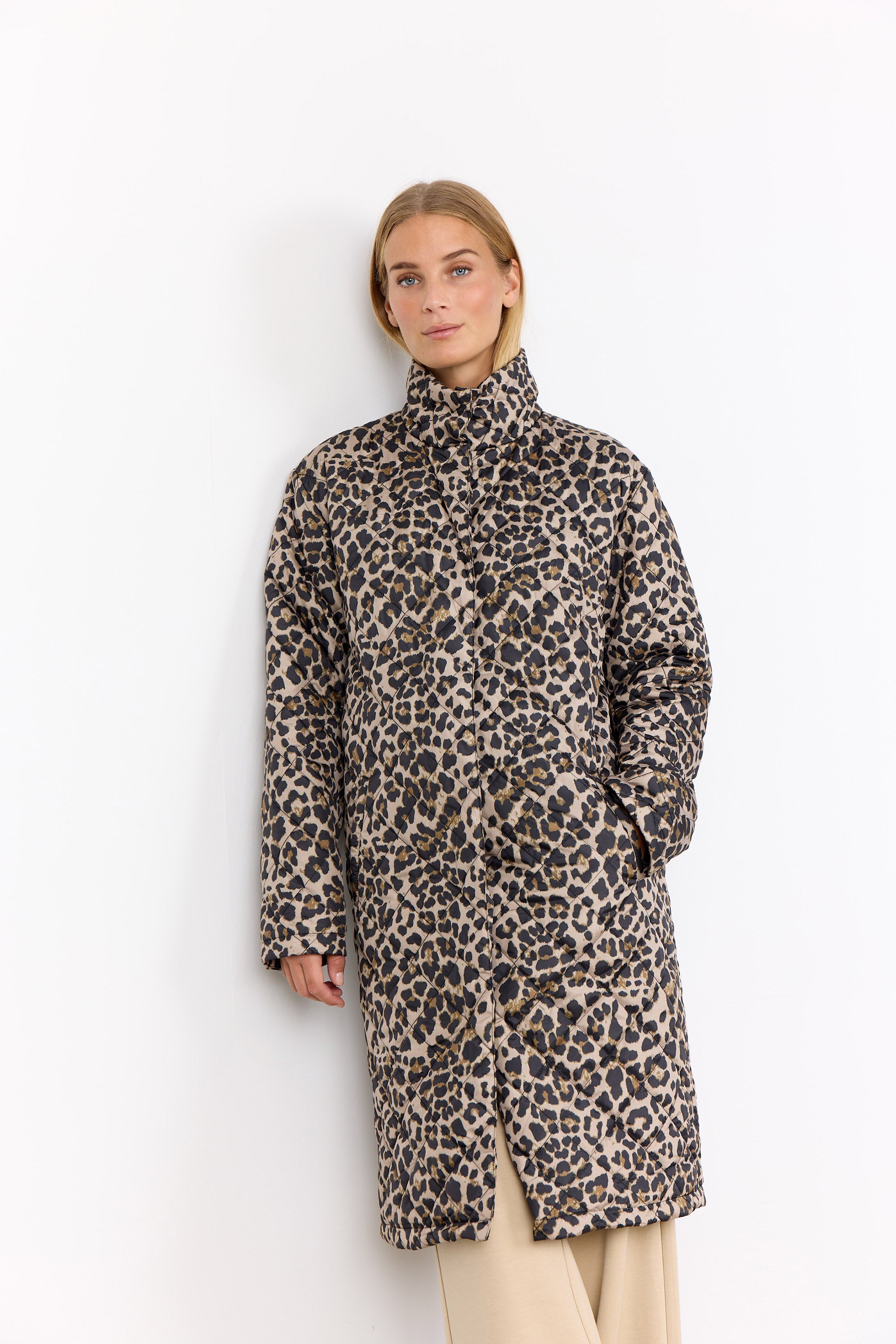 Soya Concept Sedine Quilted Leopard Print - Black Combi