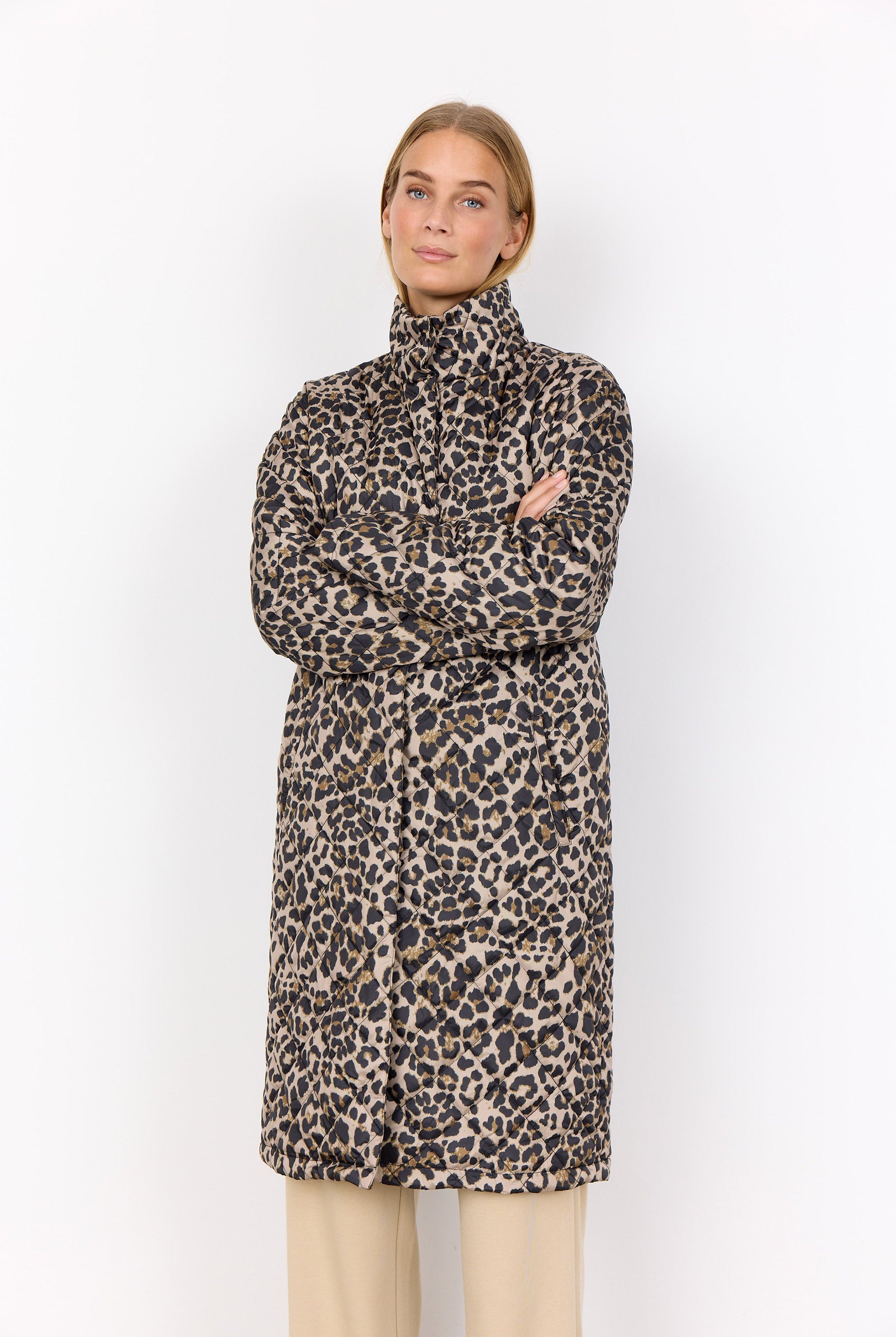 Soya Concept Sedine Quilted Leopard Print - Black Combi