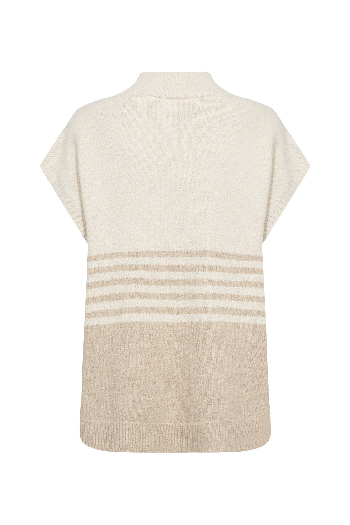 Soya Concept Selvi Knitted Drop Shoulder Jumper - Sand Melange Combi