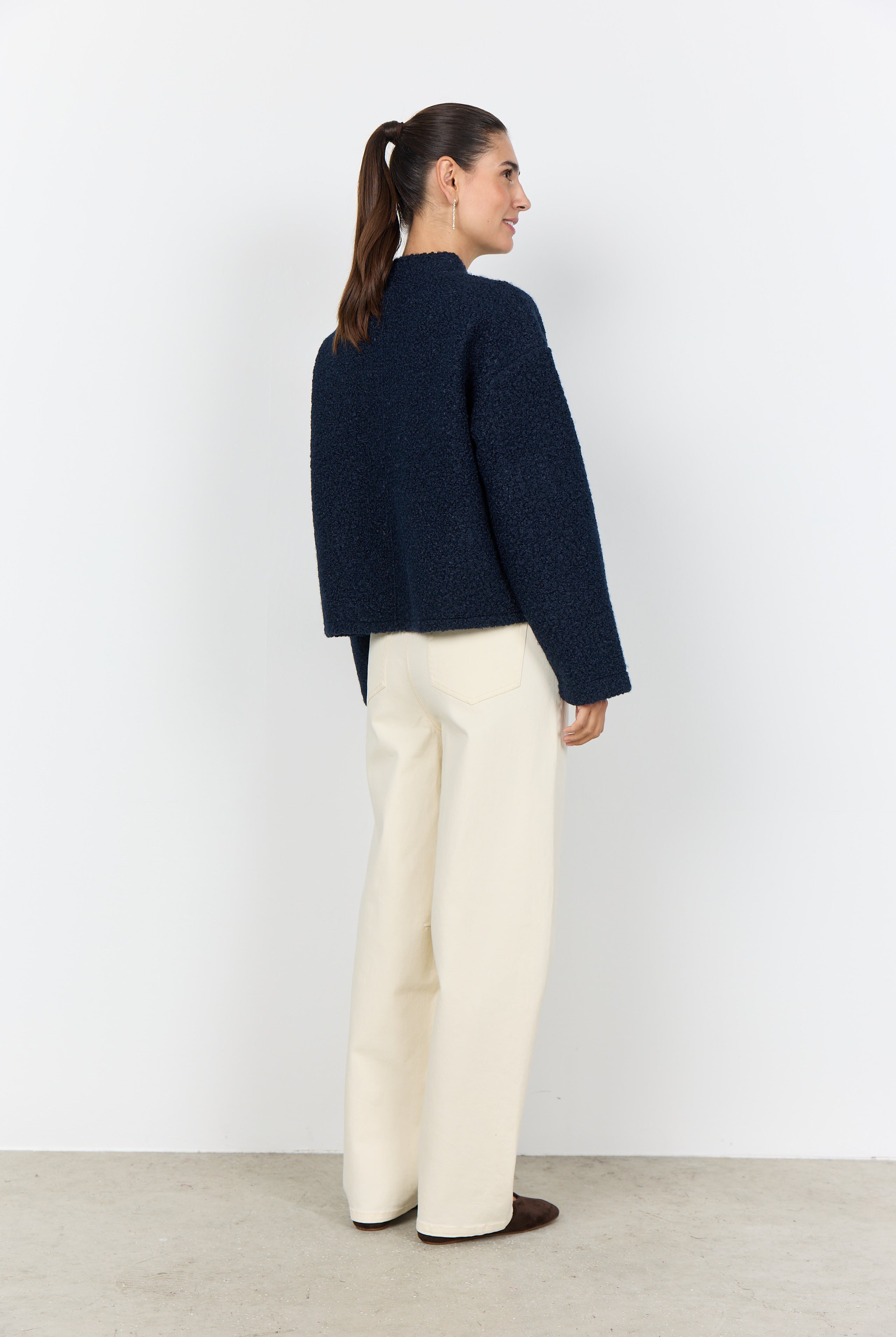 Soya Concept Shaima Boucle Style Jacket - Navy