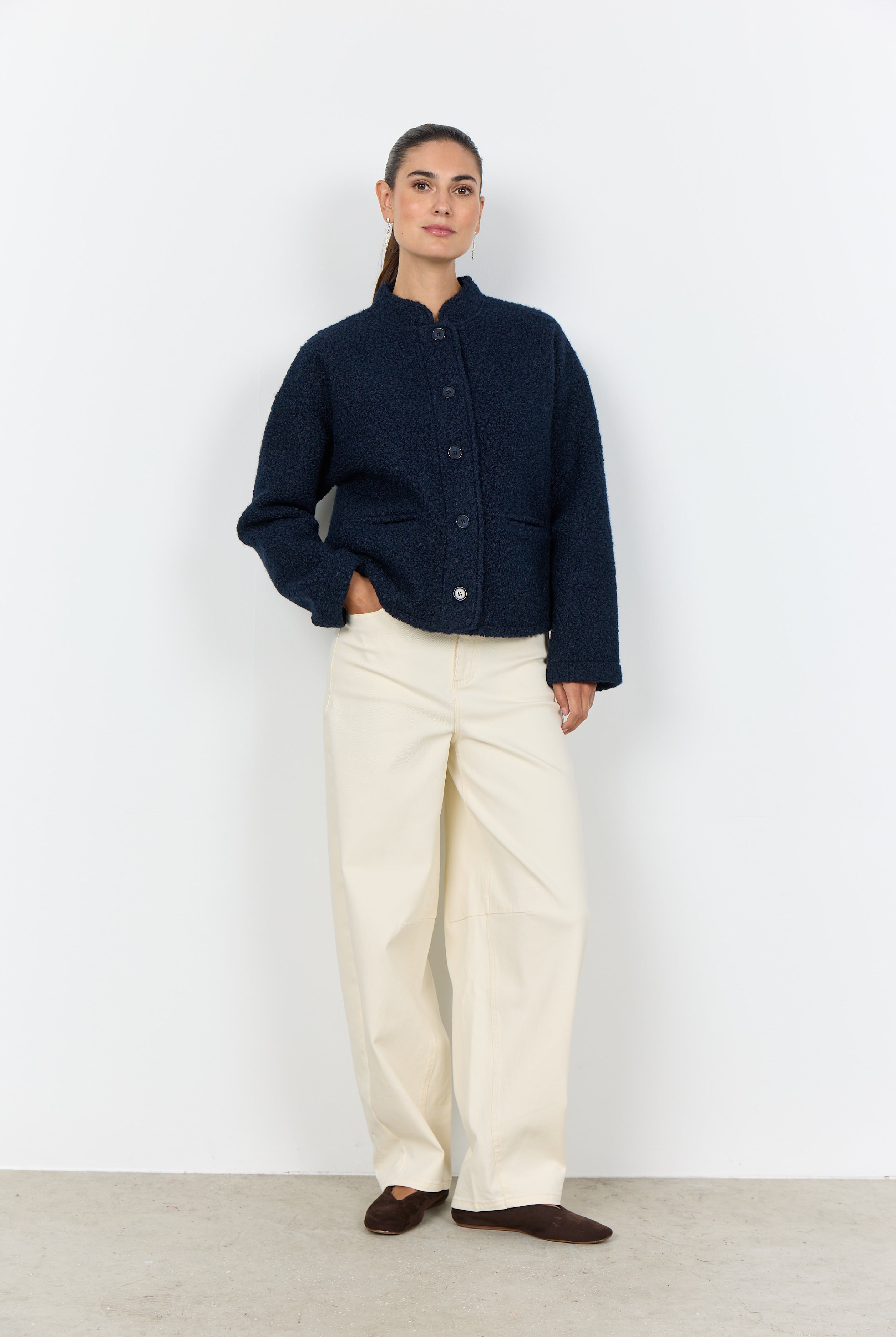 Soya Concept Shaima Boucle Style Jacket - Navy