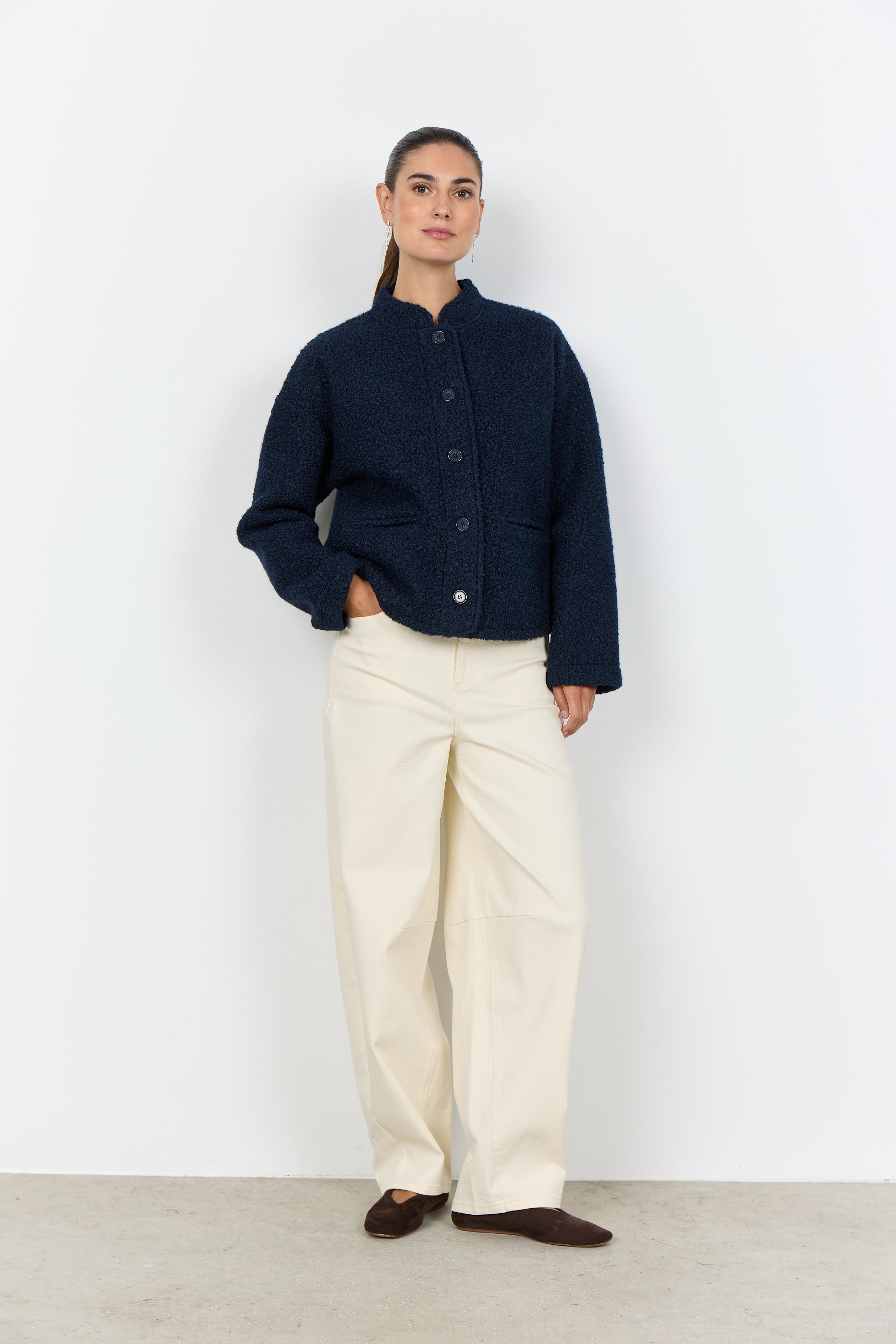 Soya Concept Shaima Boucle Style Jacket - Navy