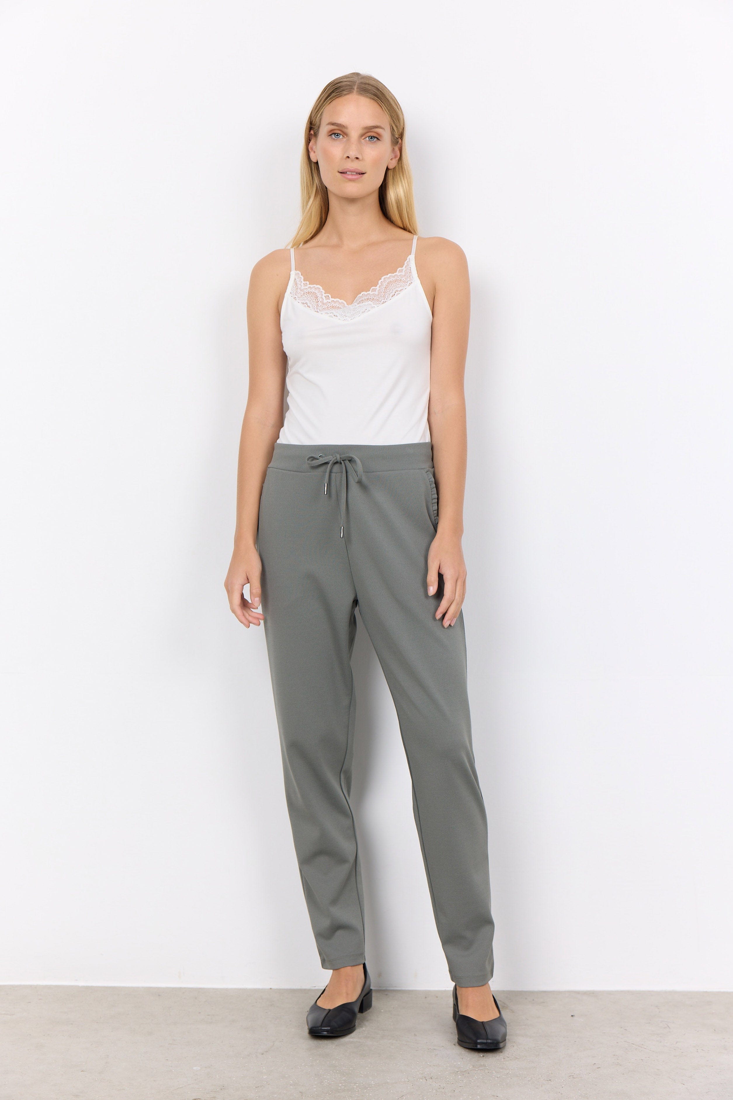 Soya Concept Siham Elastic Waist Trousers - Misty