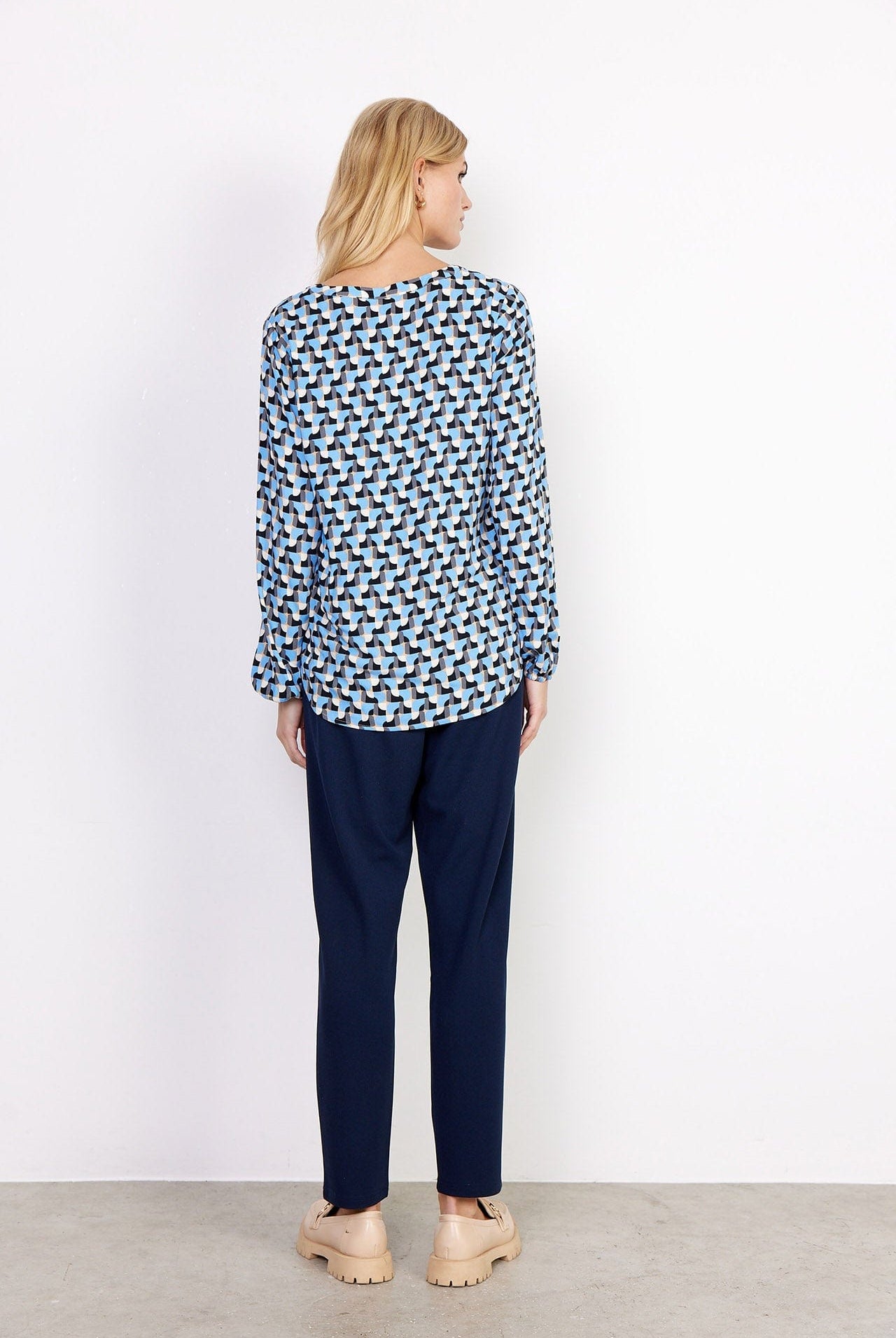 Soya Concept Siham Stretch Waist Trousers - Navy