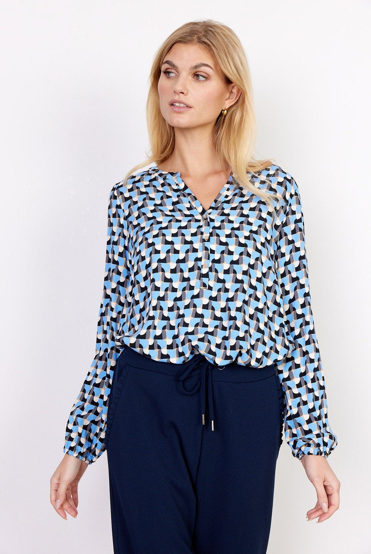 Soya Concept Siham Stretch Waist Trousers - Navy