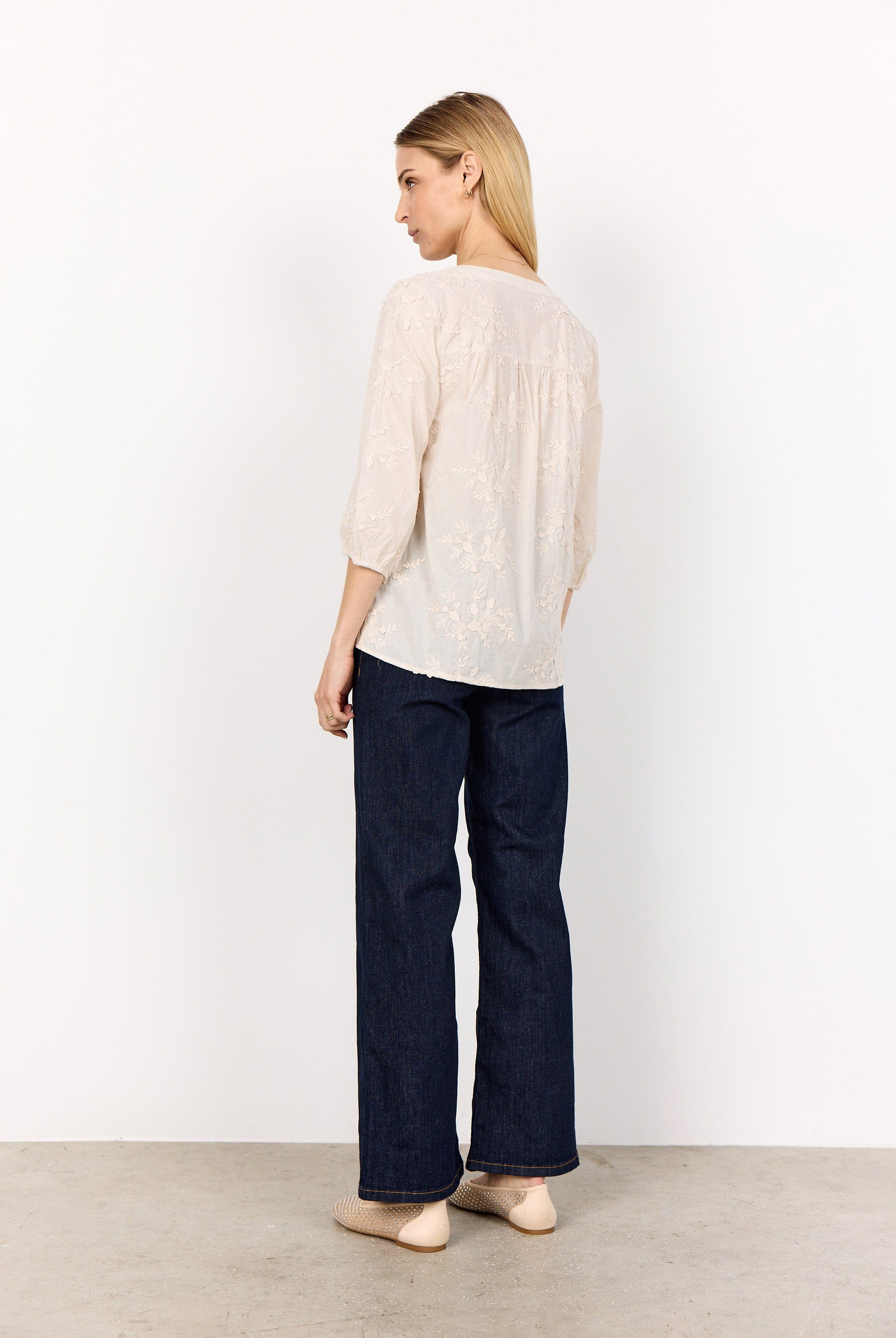 Soya Concept Silva Applique Blouse - Cream