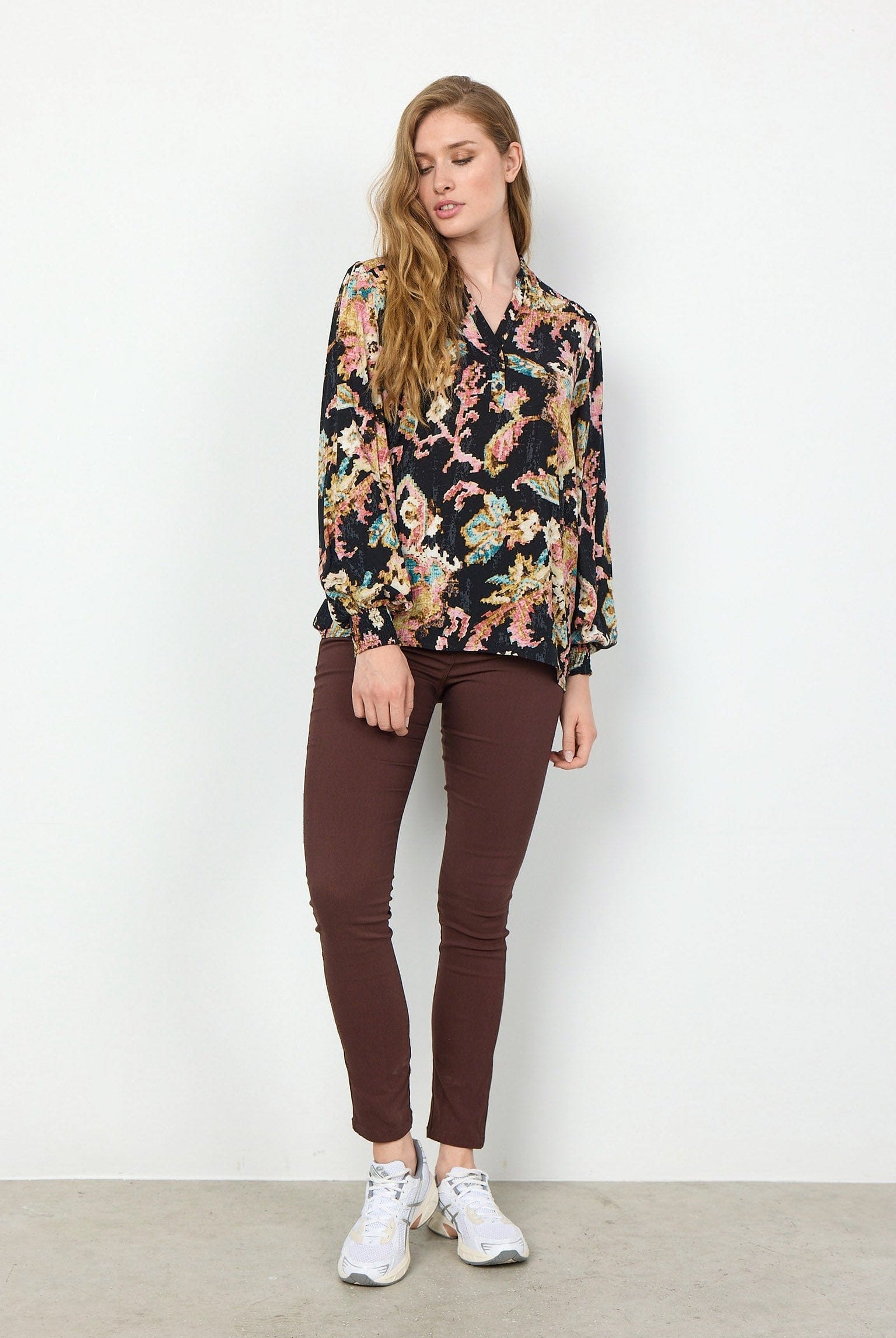 Soya Concept Takari Printed Blouse - Black Combi