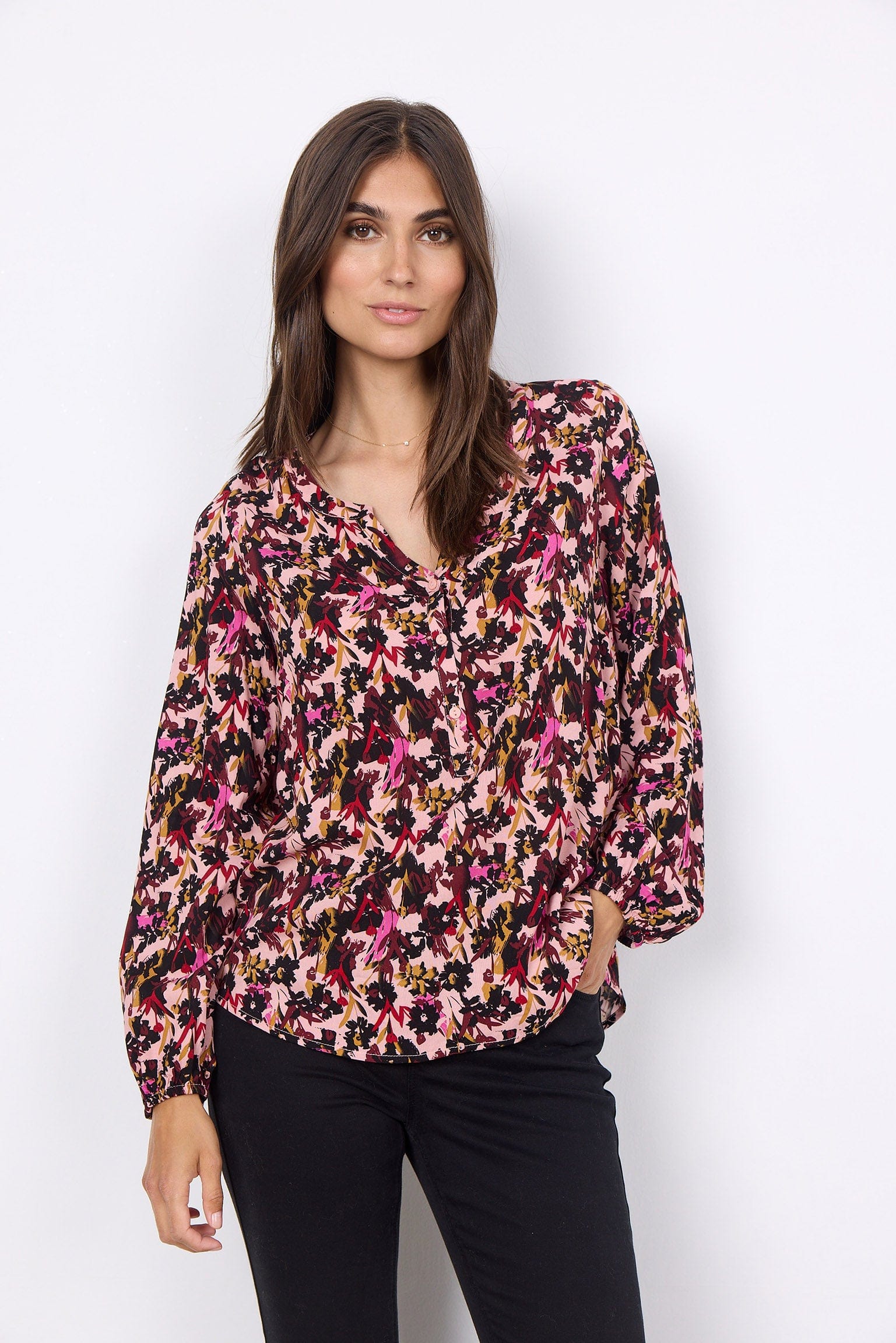 Soya Concept Talena Printed Blouse - Cardinal Combi