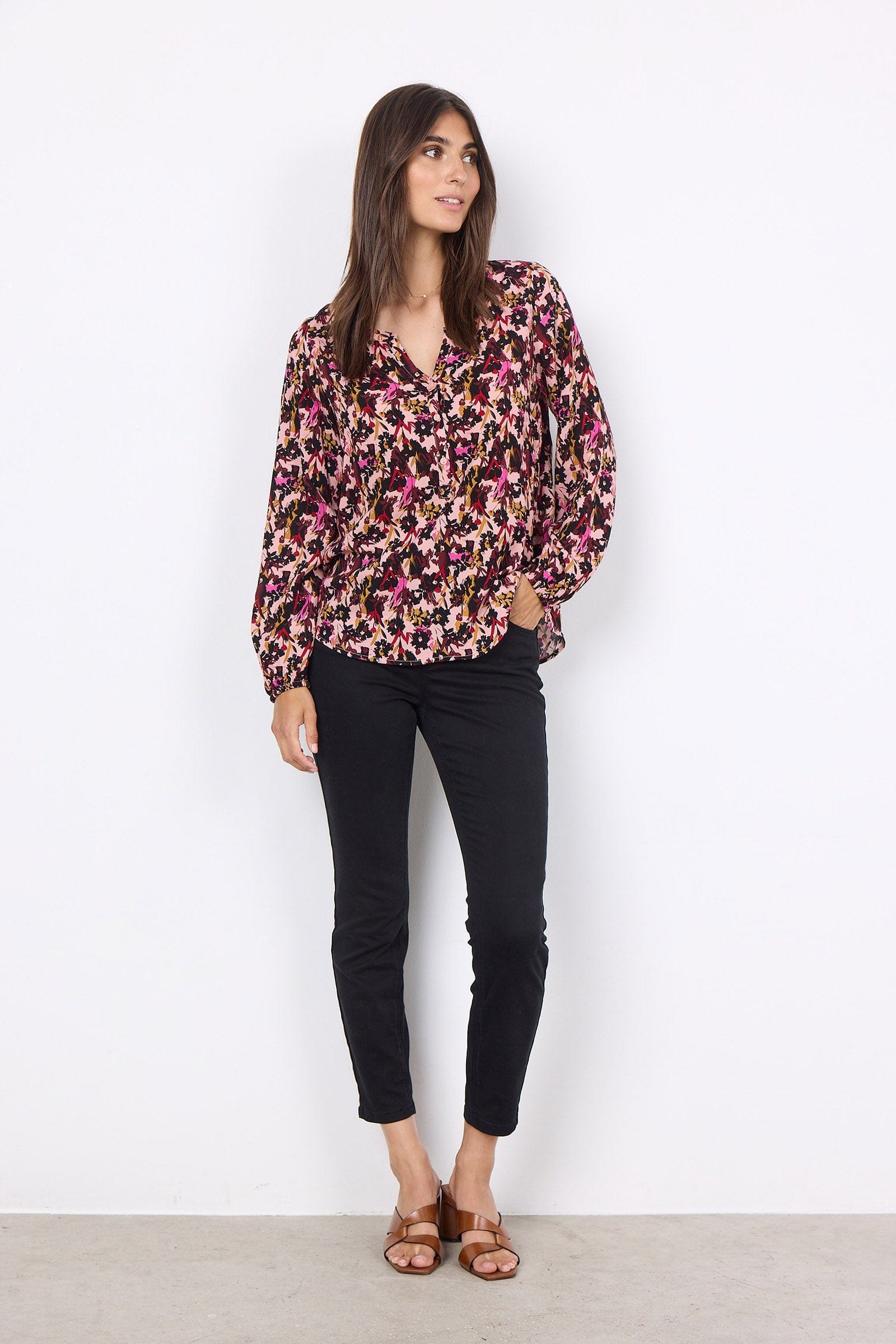 Soya Concept Talena Printed Blouse - Cardinal Combi