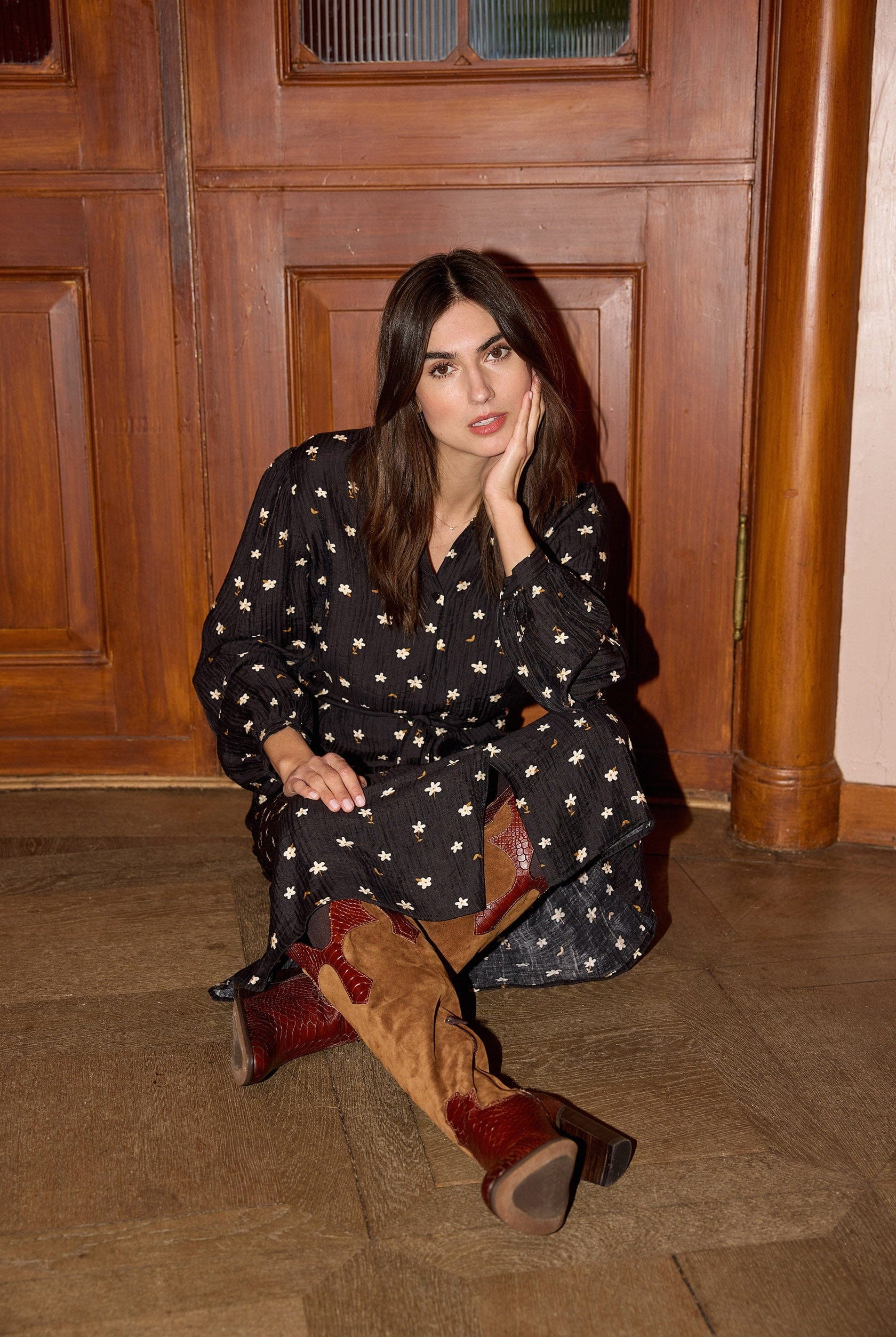 Soya Concept Tama Floral Print Blouse - Black Combi