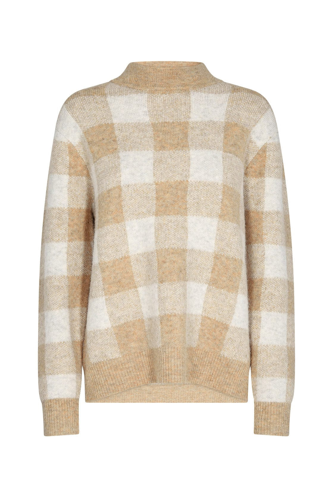 Soya Concept Teona Check Jumper - Sand Melange Combi