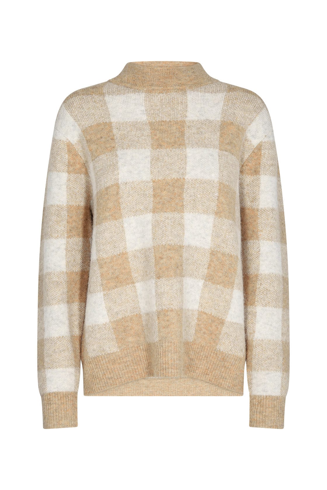 Soya Concept Teona Check Jumper - Sand Melange Combi