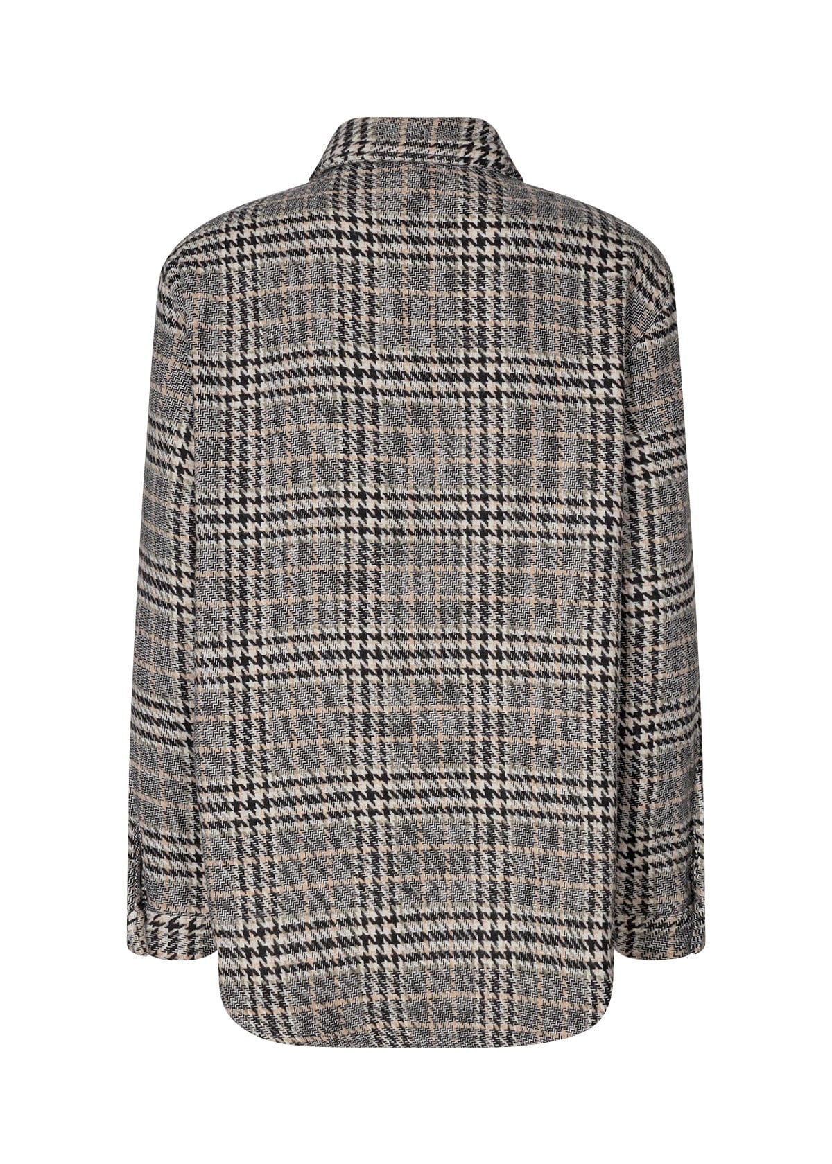 Soya Concept Troya Houndstooth Check Shacket - Black Combi