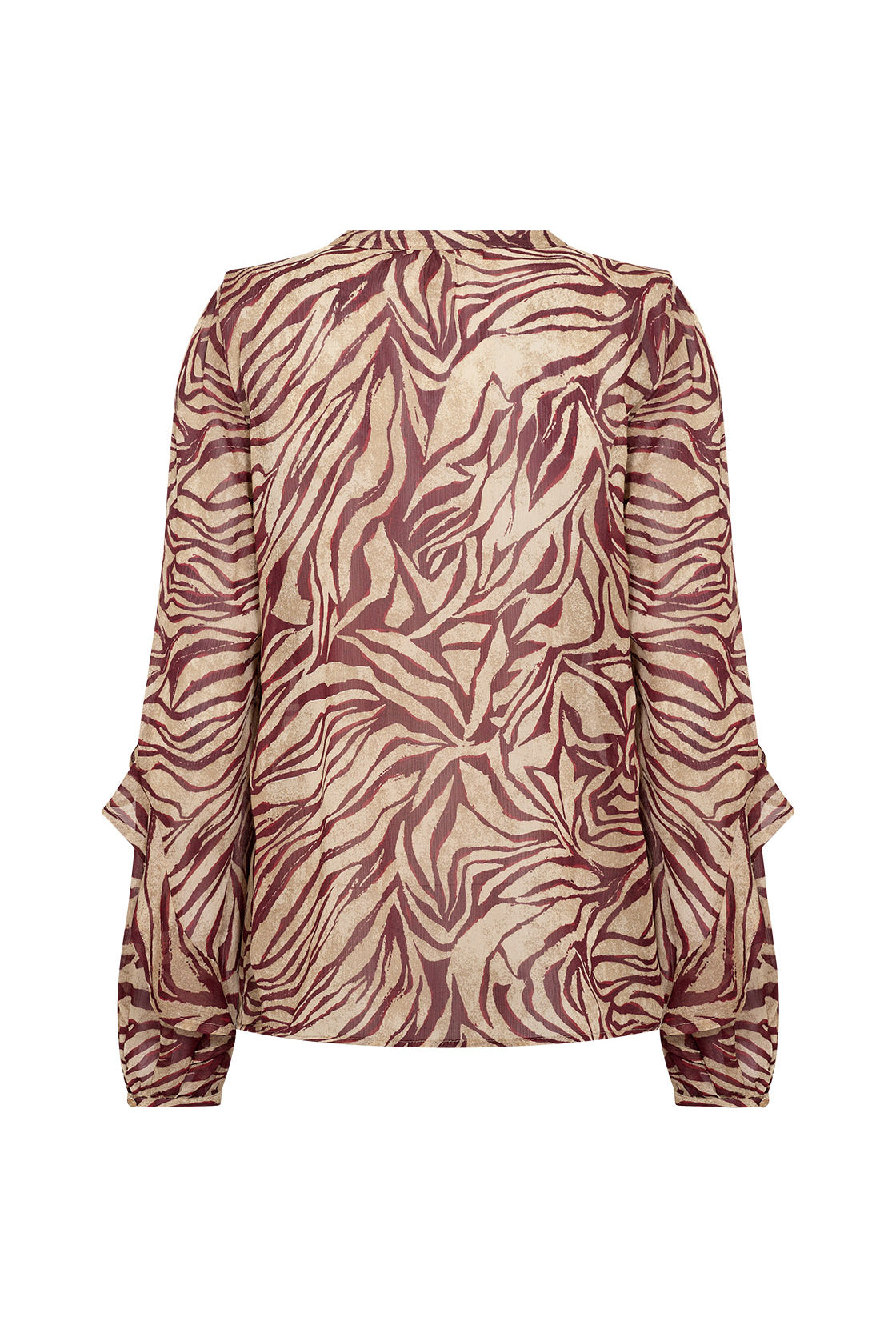 Soya Concept Valborg Printed Ruffle Detail Blouse - Red Combi