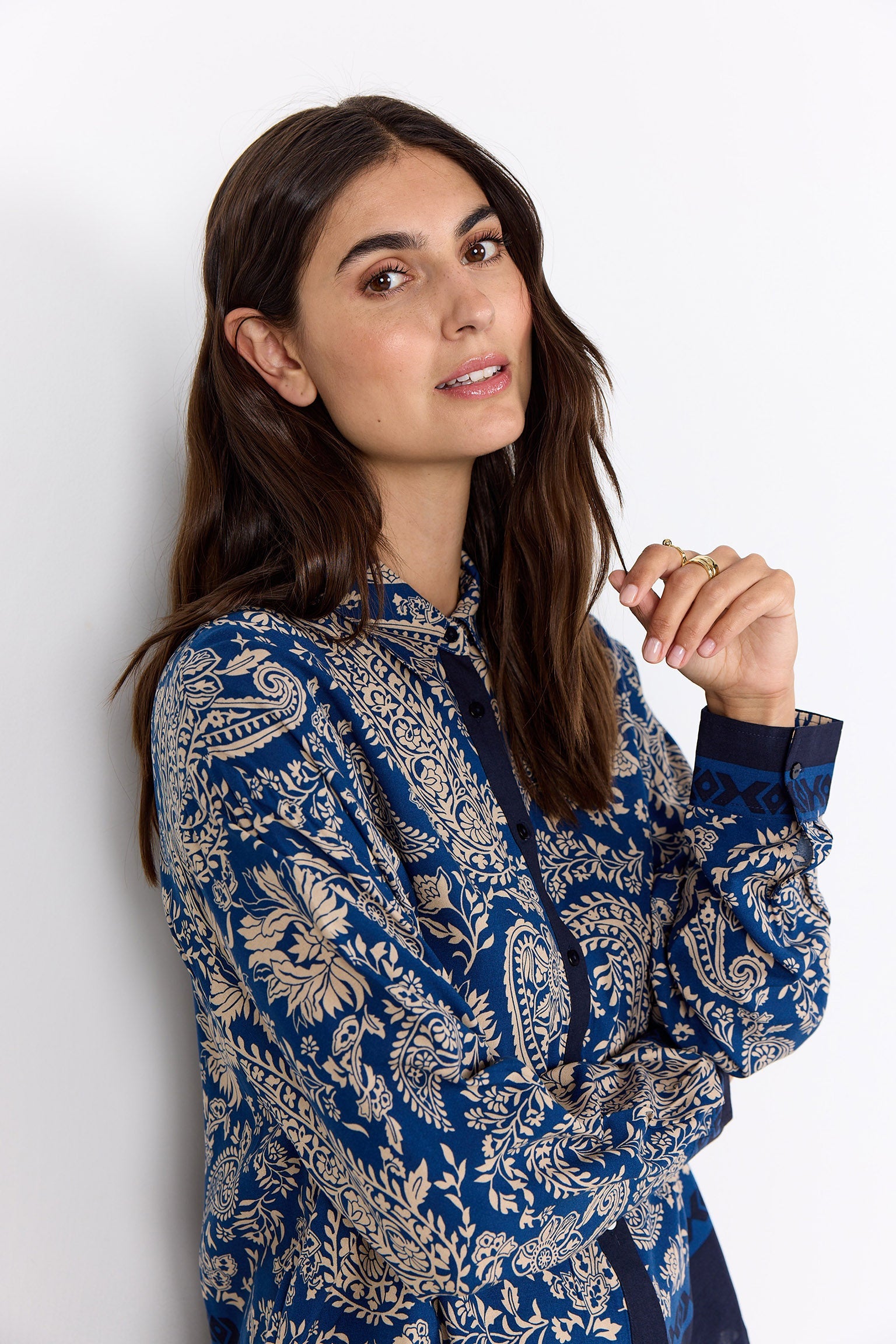 Soya Concept Valgerda Paisley Print Shirt - Estate Blue Combi