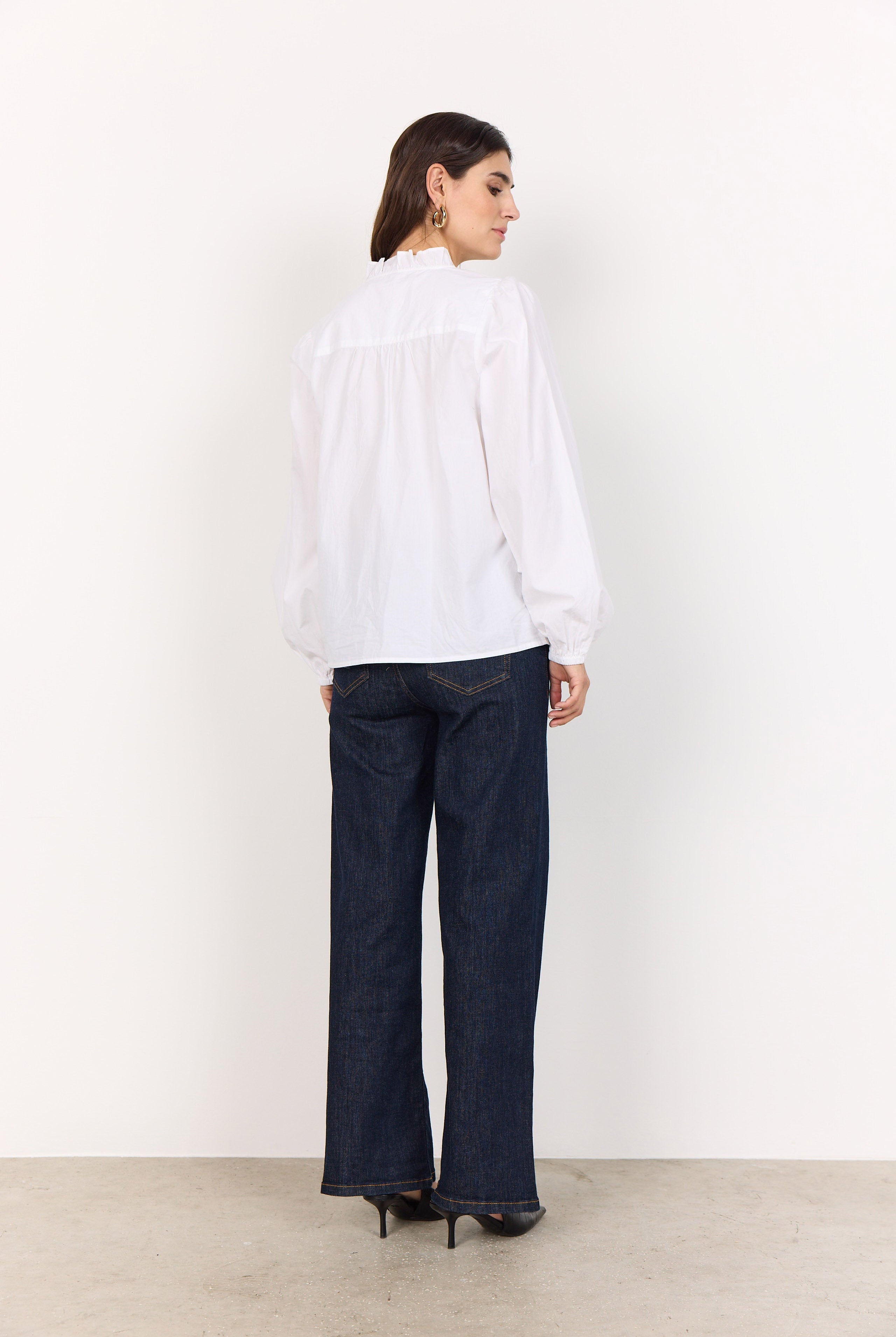 Soya Concept Vinca Embroidered Shirt - White/Black
