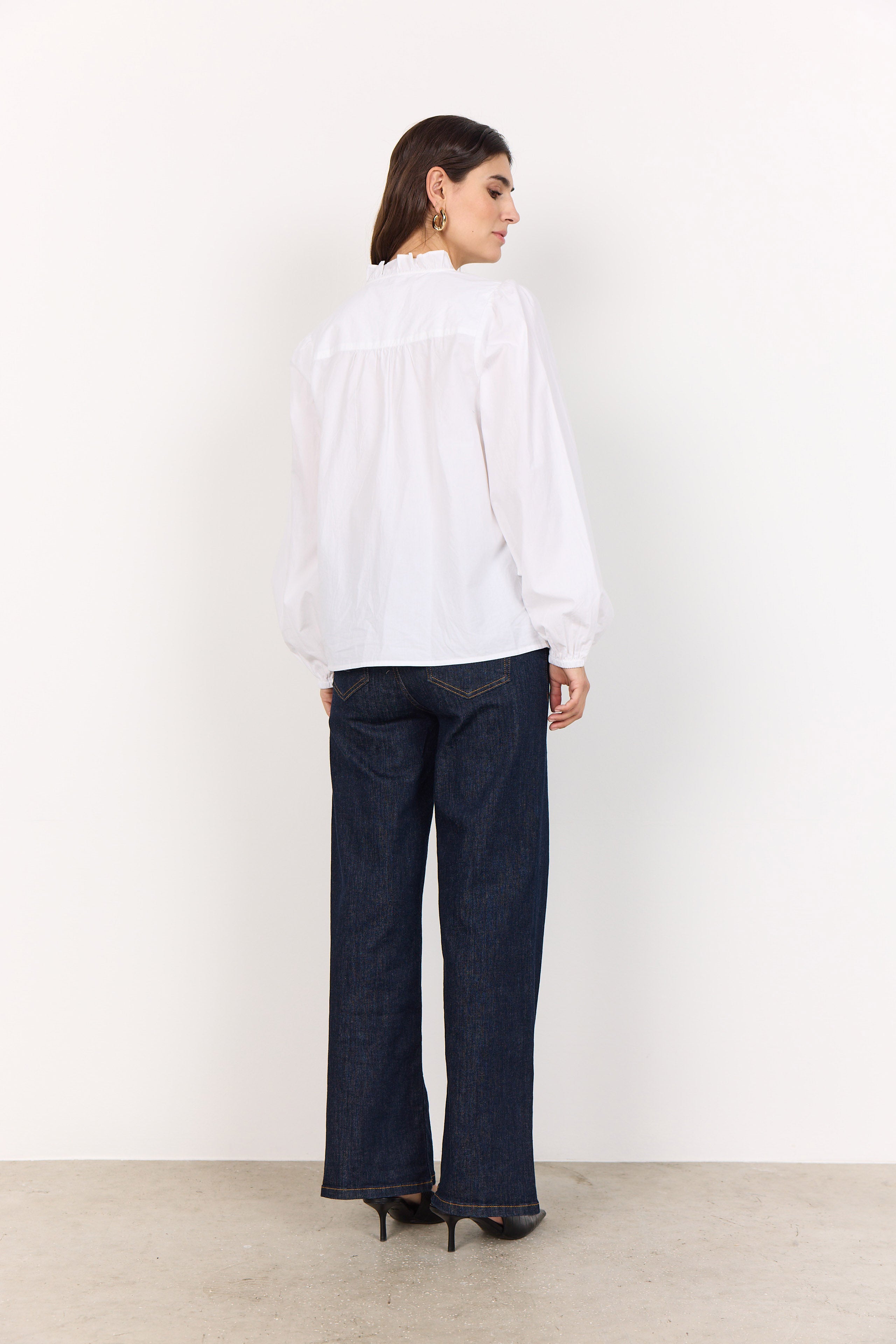 Soya Concept Vinca Embroidered Shirt - White/Black