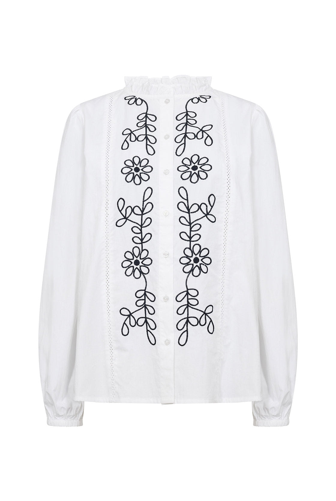 Soya Concept Vinca Embroidered Shirt - White/Black