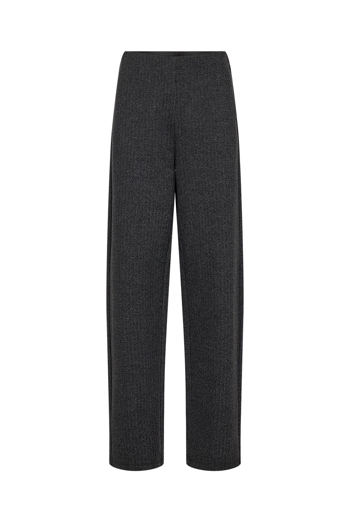 Soya Concept Vinja Warm Handle Straight Leg Trousers - Dark Earth Melange Comb