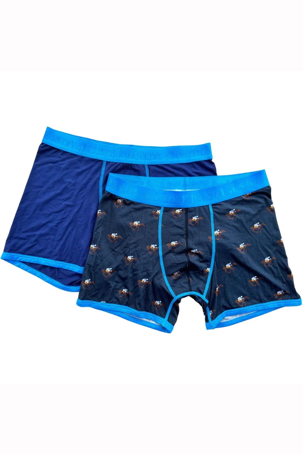 Swole Panda Bamboo Boxer Trunks 2 Pack - Navy/Racehorses
