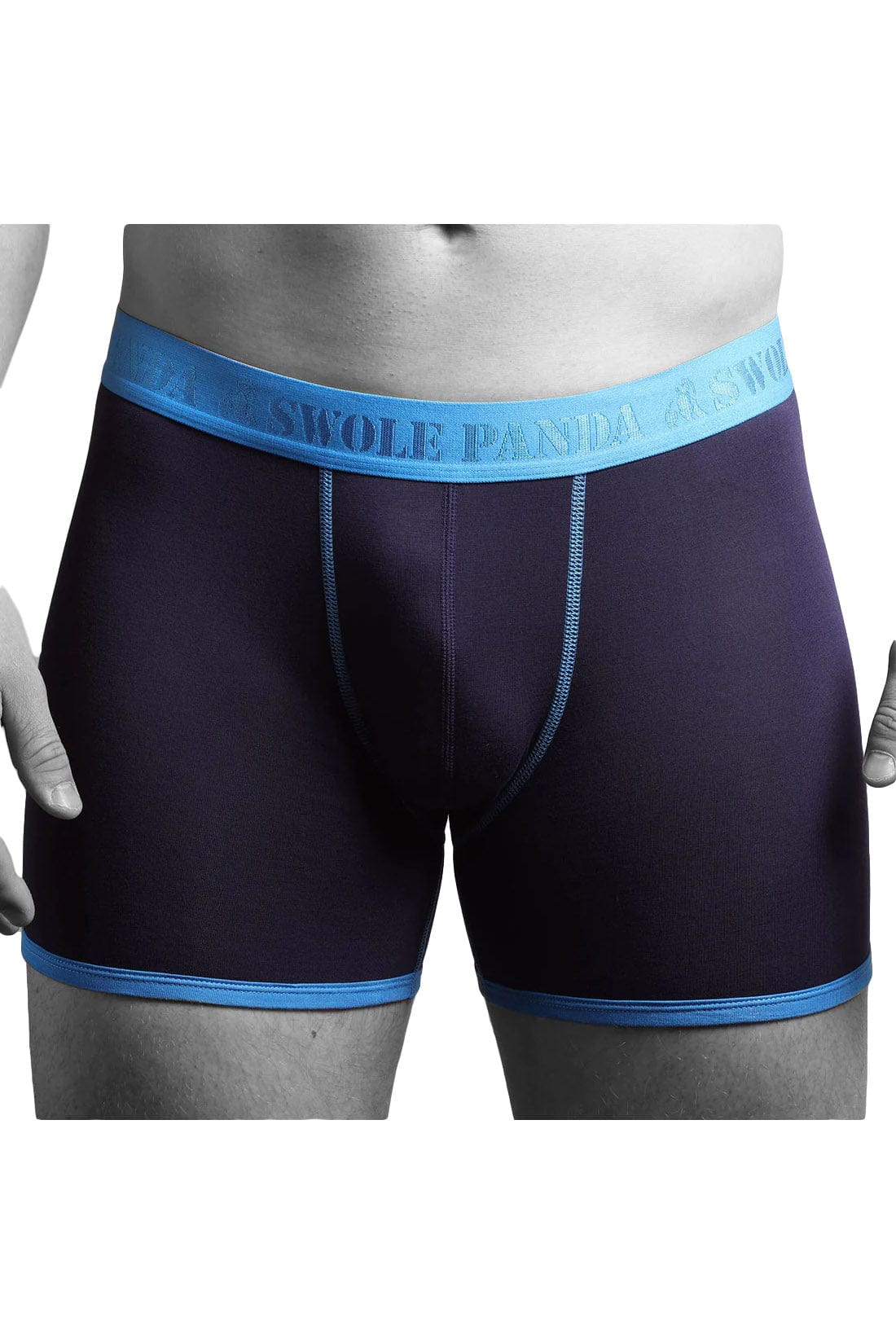 Swole Panda Bamboo Boxer Trunks - Navy/Blue