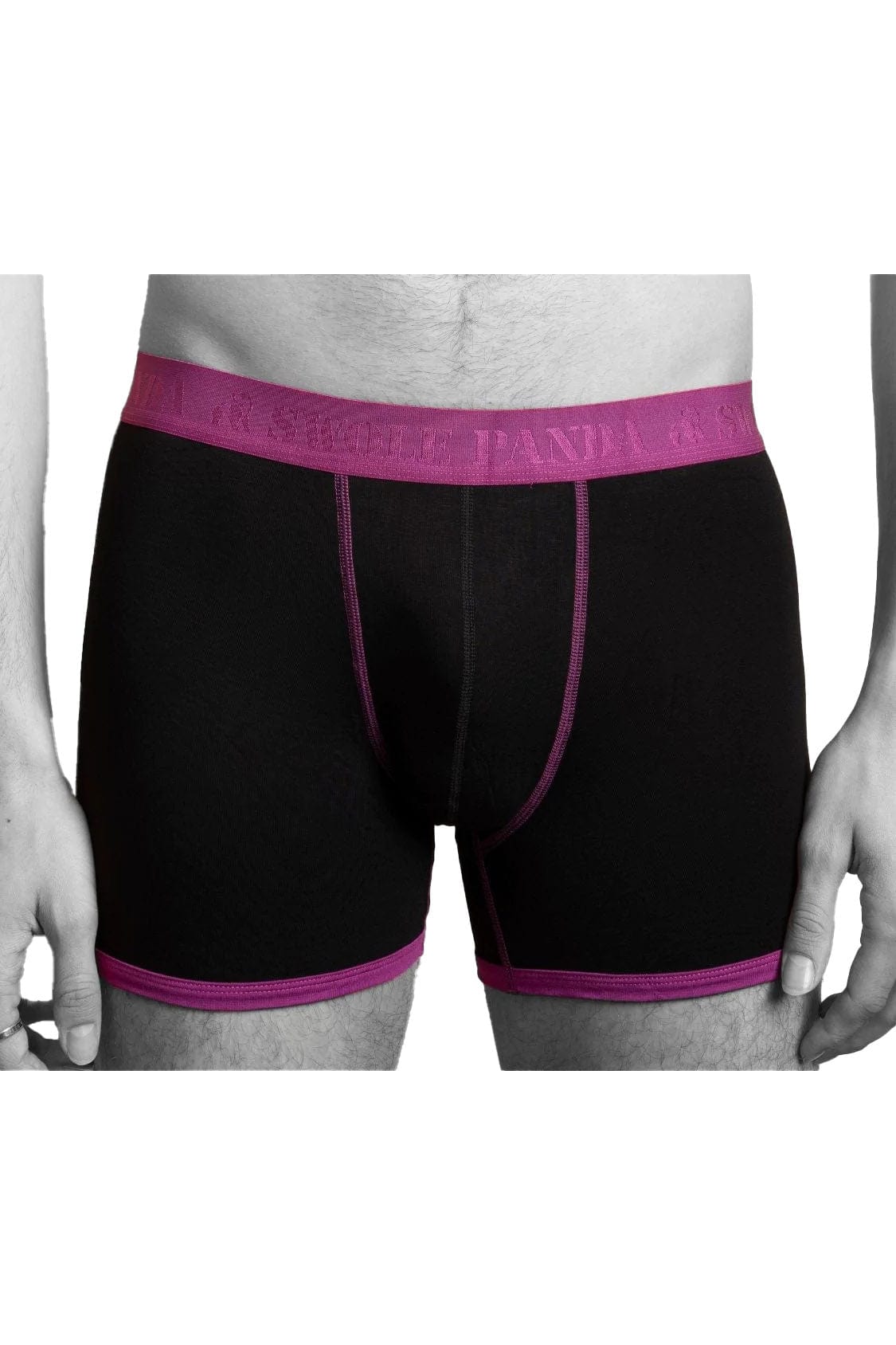 Swole Panda Bamboo Boxer Trunks - Navy/Purple