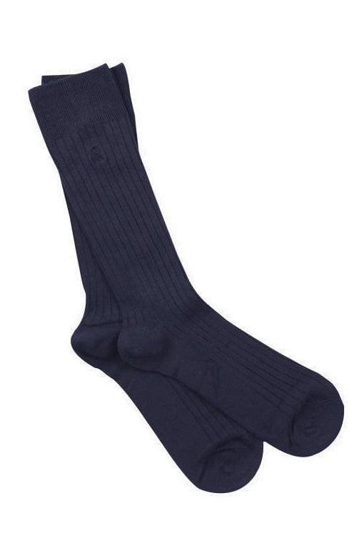 Swole Panda Classic Ribbed Bamboo Socks - Navy SP097_NAVY_7-11