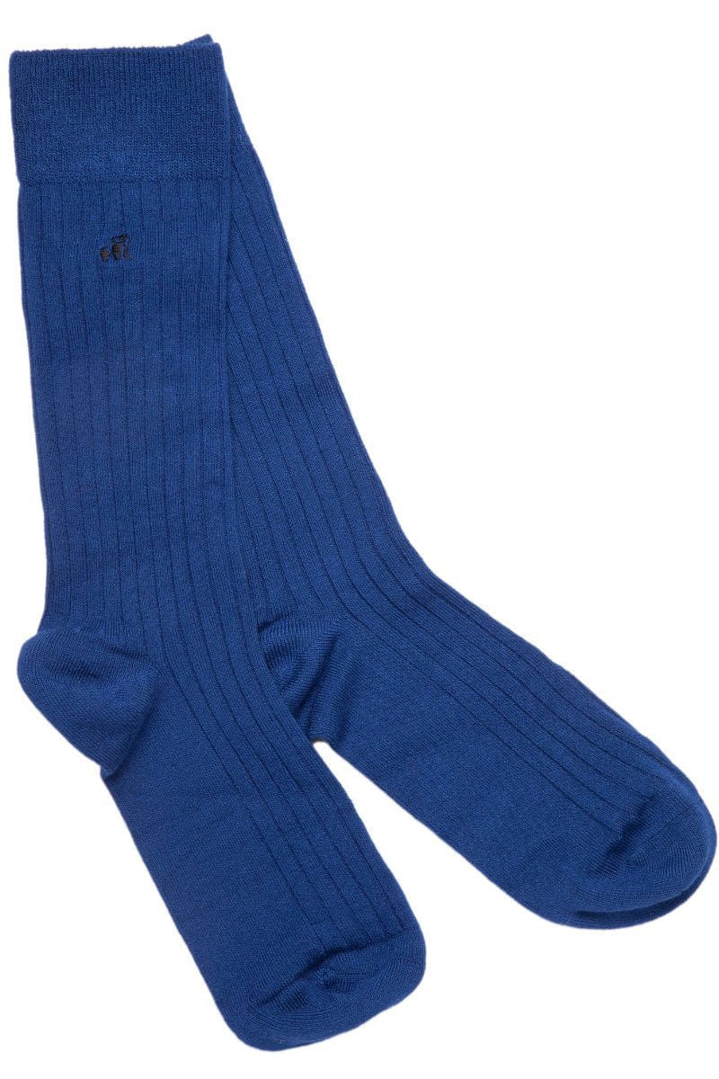 Swole Panda Classic Ribbed Bamboo Socks - Royal Blue SP084_ROYAL_7-11