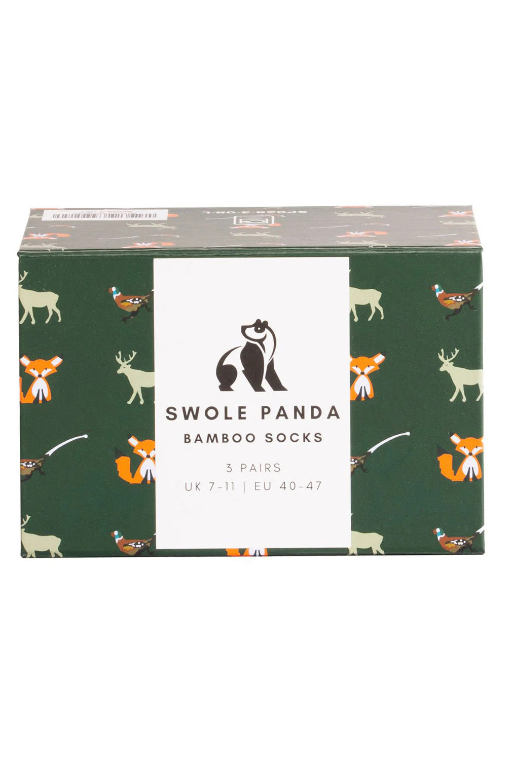 Swole Panda Countryside Box of 3 Bamboo Socks - Green/Blue SP028-3_08_7-11