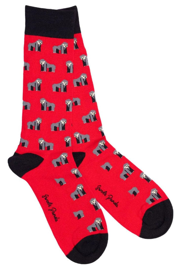 Swole Panda Gorilla Bamboo Socks - Red SP397_GORILLA_7-11