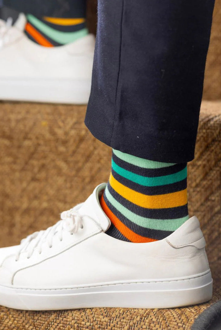 Swole Panda Gradient Stripe Bamboo Socks - Multi SP494_GRASTRIPE_7-11