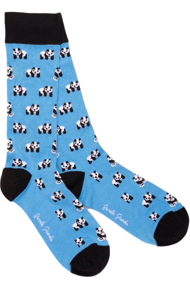 Swole Panda Panda Bamboo Socks - Blue Panda SP350_PANDA_7-11