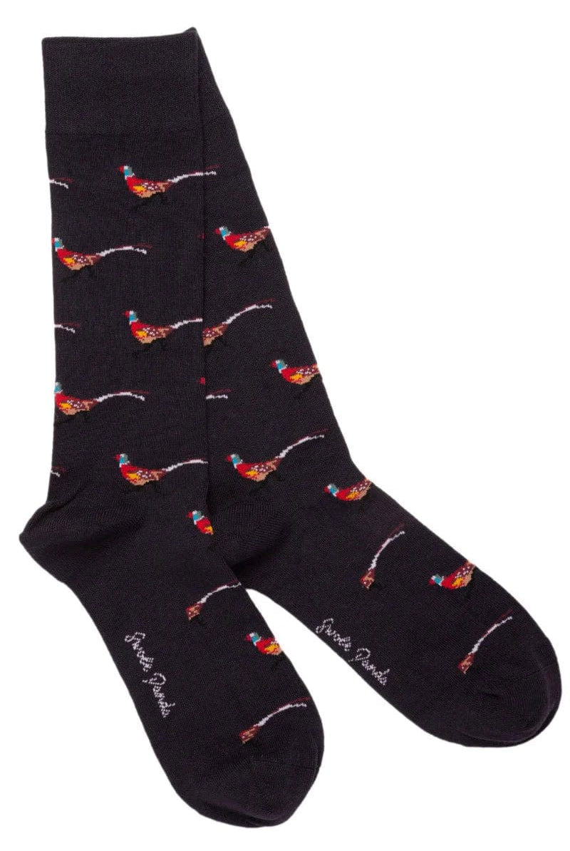 Swole Panda Pheasant Bamboo Socks - Black Pheasant SP356_PHEASANT_7-11
