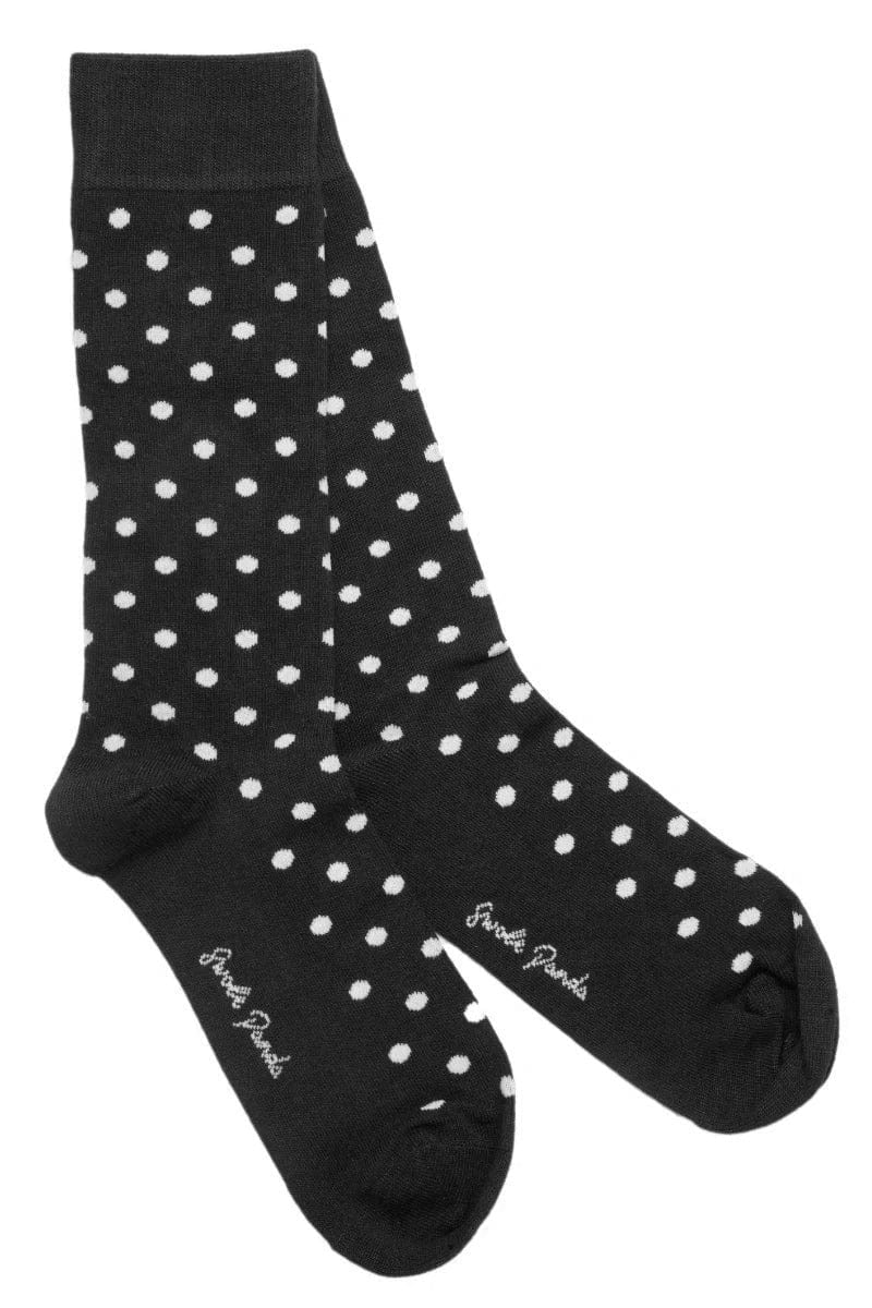 Swole Panda Polka Dot Bamboo Socks - Black SP314_BLACK_7-11