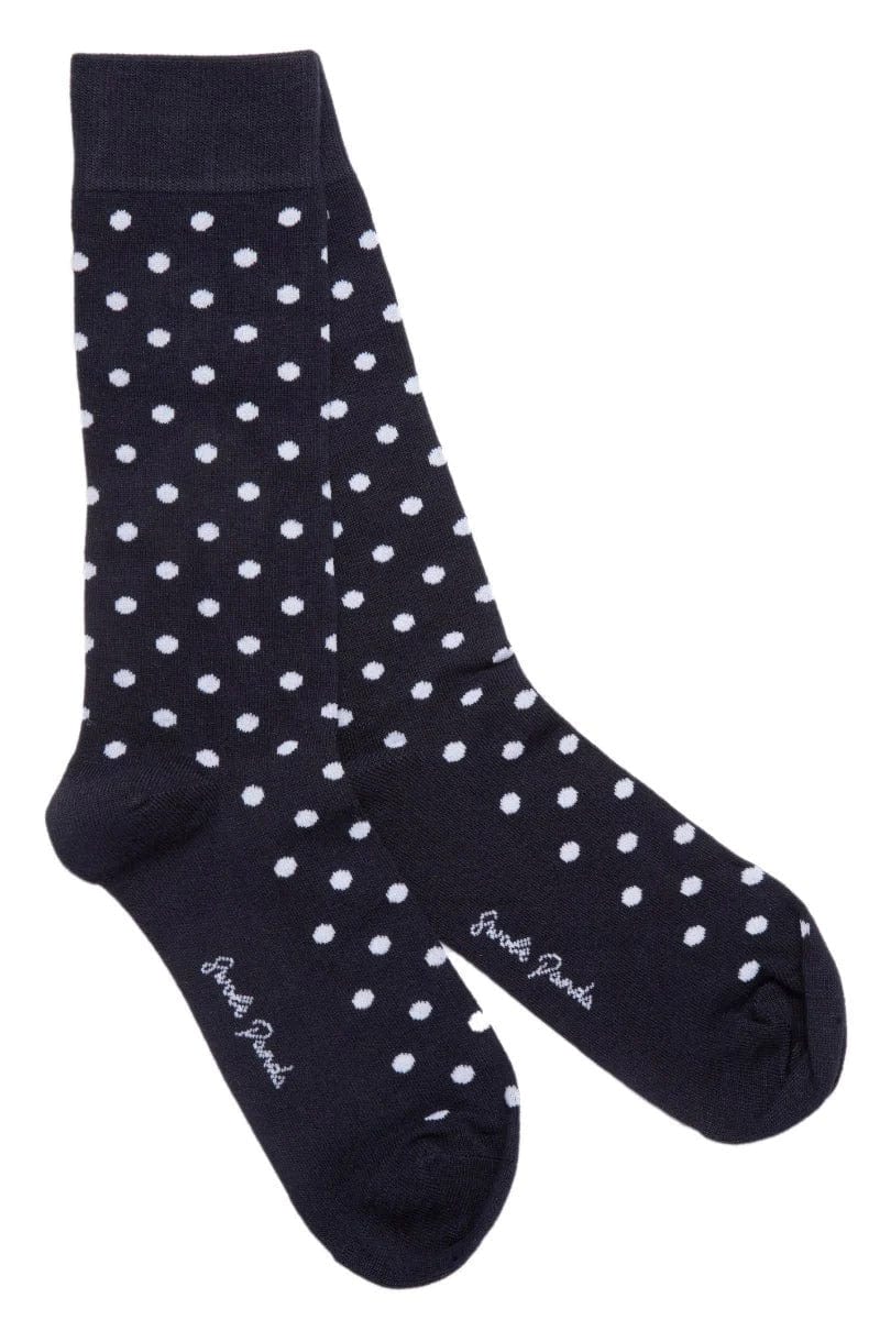 Swole Panda Polka Dot Bamboo Socks - Navy/White SP314_NVYDOT_7-11