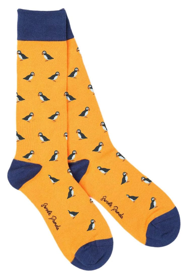 Swole Panda Puffin Bamboo Socks - Yellow SP410_PUFFIN_7-11