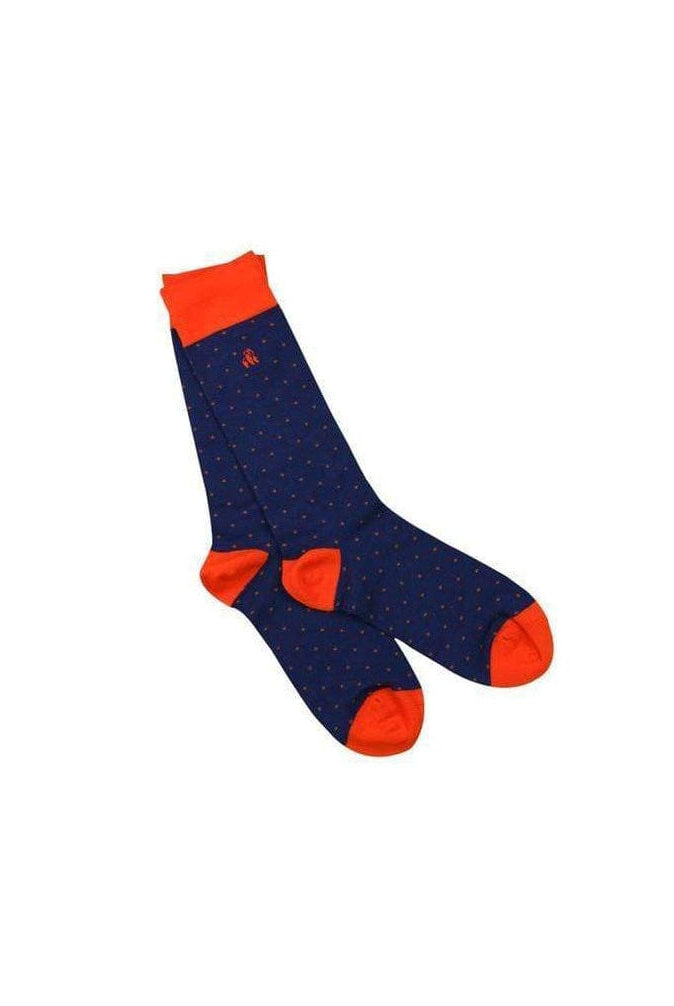 Swole Panda Spotted Bamboo Socks - Orange/Navy