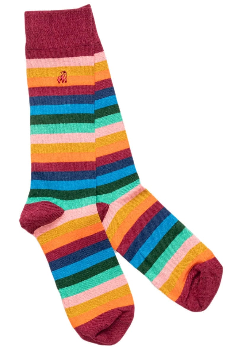 Swole Panda Stripe Bamboo Socks - Multi