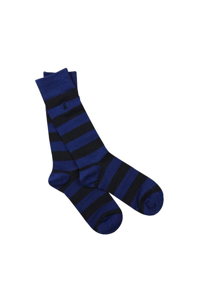 Swole Panda Striped Bamboo Socks - Charcoal/Navy