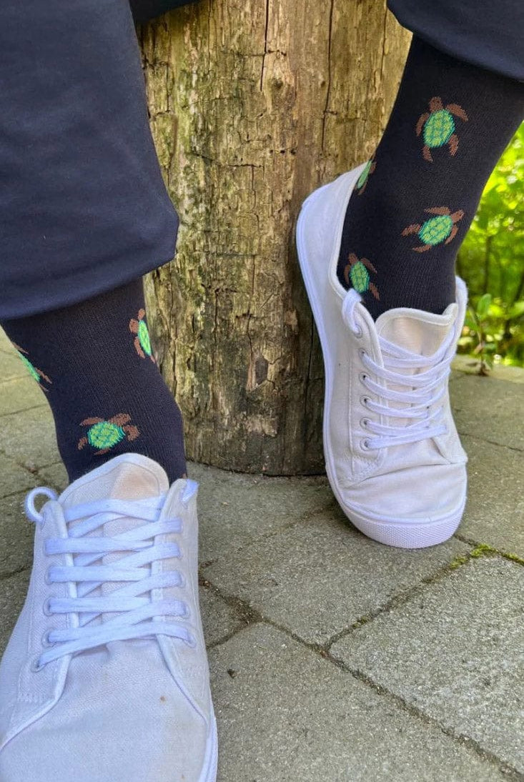 Swole Panda Turtle Bamboo Socks - Navy SP380_TURTLE_7-11