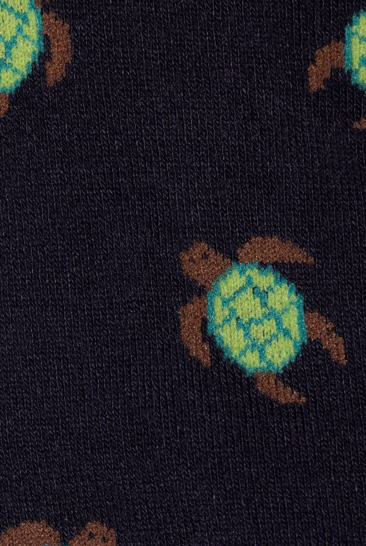 Swole Panda Turtle Bamboo Socks - Navy SP380_TURTLE_7-11