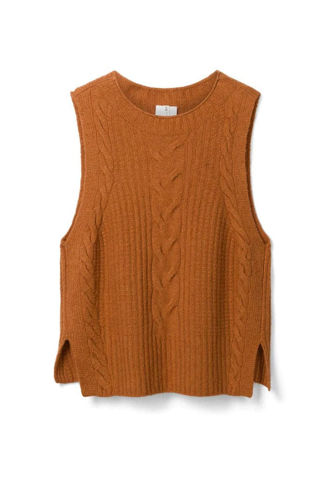 Thought Ayla Organic Cotton Fluffy Knitted Vest - Muscovado Brown