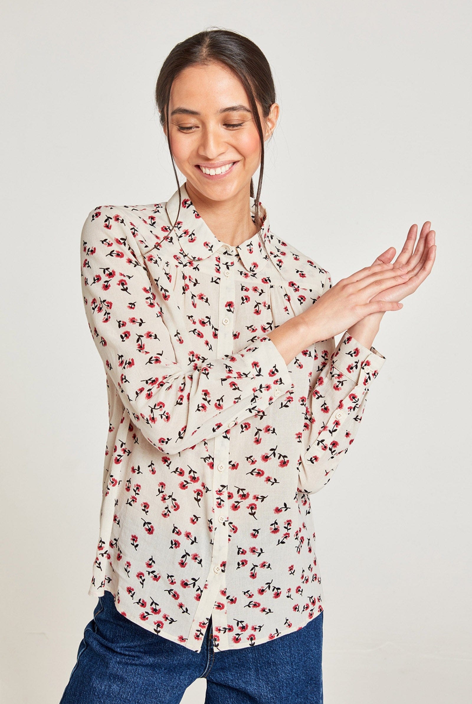 Thought Eloise Organic Cotton Blouse - Stone White