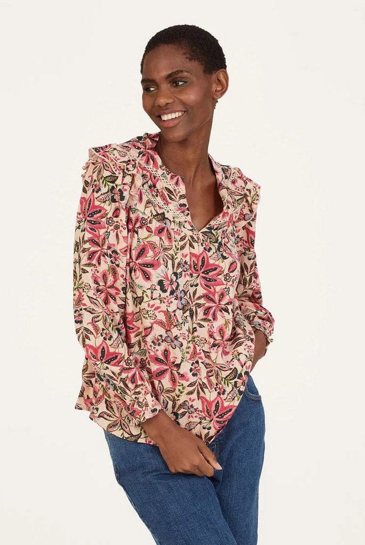 Thought Faye EcoVero Dobby Blouse - Faded Rose Pink