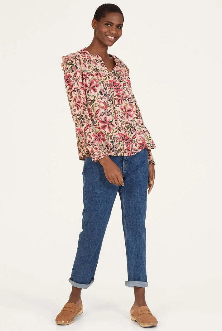 Thought Faye EcoVero Dobby Blouse - Faded Rose Pink
