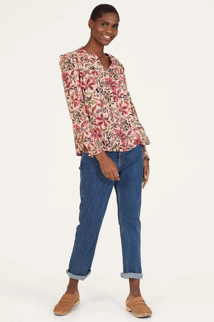 Thought Faye EcoVero Dobby Blouse - Faded Rose Pink